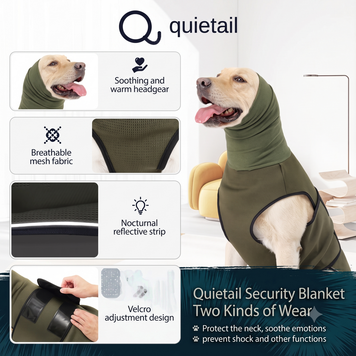 Calming Anxiety Vest for Dogs — Gentle Pressure Wrap for Thunder, Fireworks & Separation Anxiety