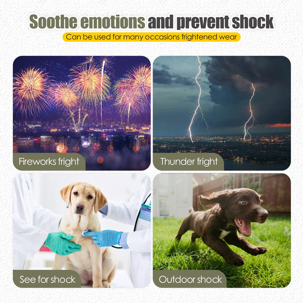 Calming Anxiety Vest for Dogs — Gentle Pressure Wrap for Thunder, Fireworks & Separation Anxiety